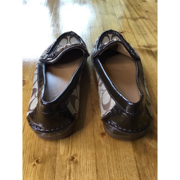 Coach Womens Fortunata Signature C Logo Canvas Loafers Brown & Tan Size 9B - Picture 6 of 10